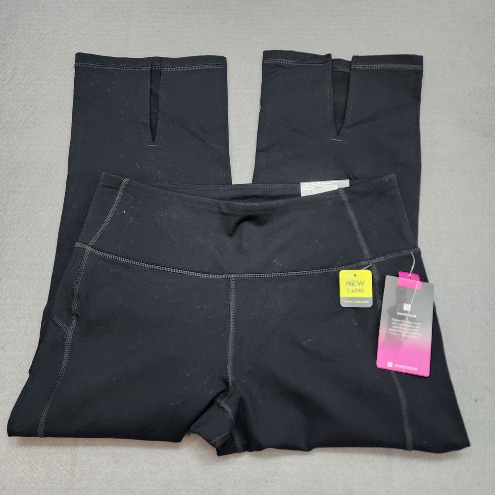 Tek Gear Black‎ Capri Leggings Shapewear Women's Activewear Sz Medium NWT